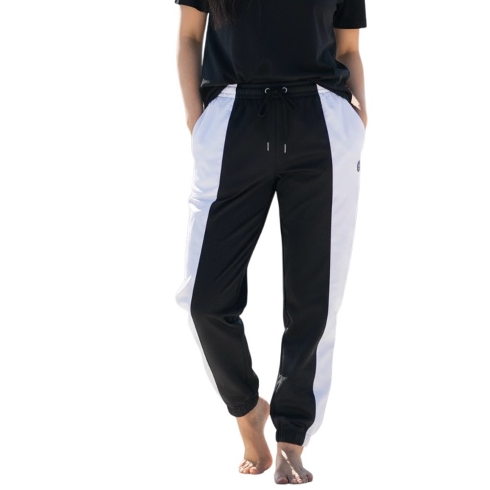 NEW LOOK Half Leg Color Joggers Black & White Fleece Lined Polyester Size Large